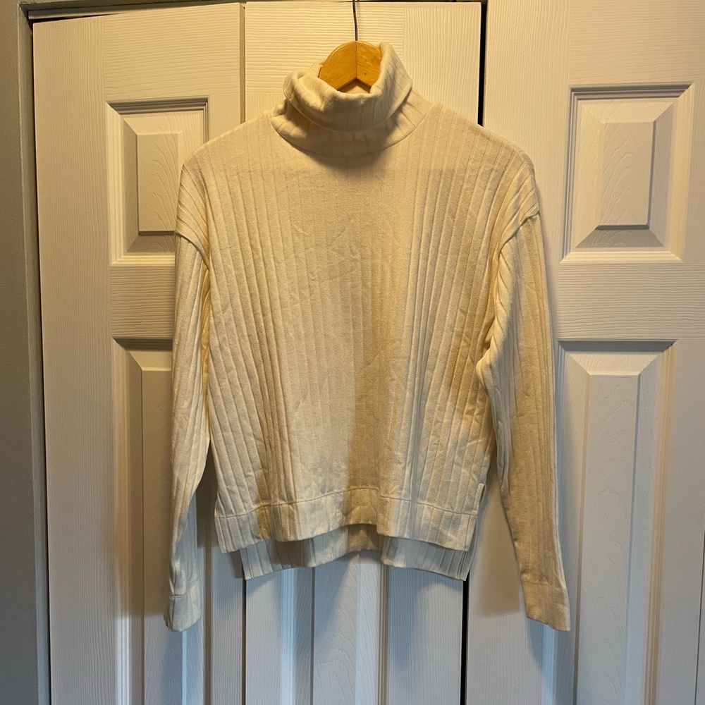 Madewell relaxed high low rib turtleneck size Small - Picture 4 of 7